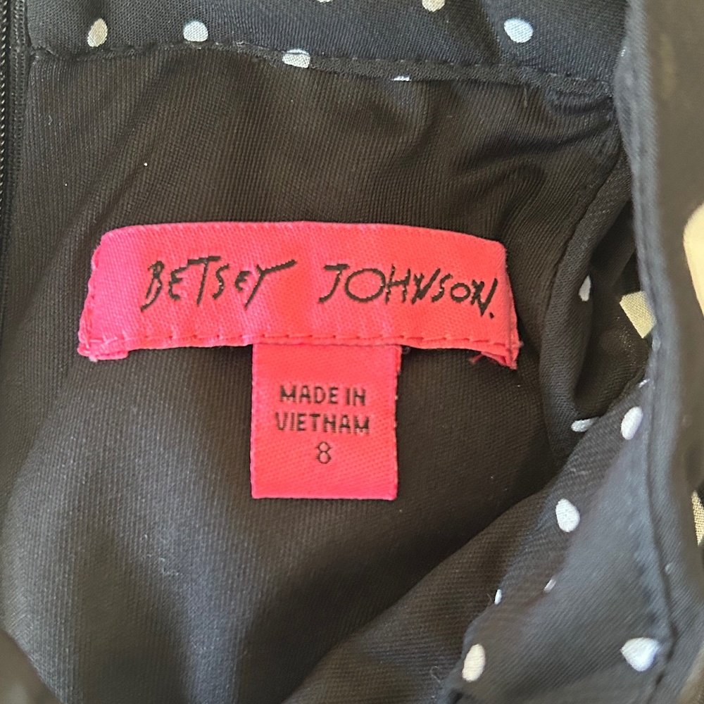 Betsey Johnson Black White Polka Dot Ruffle Halter Dress NWT sz 8 - Picture 7 of 10